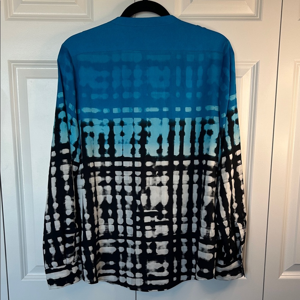 Calvin Klein Teal and Black Women's Blouse - Picture 2 of 9